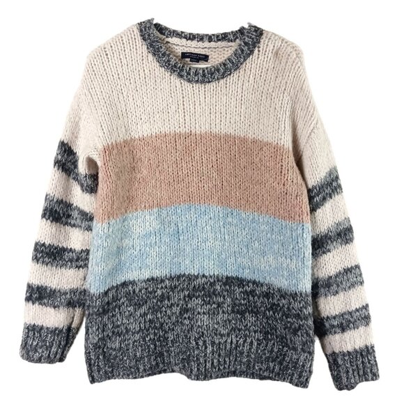 American Eagle Sweater Womens S Wool Chunky Loose Knit Stripe Cozy Grunge Y2K - Picture 1 of 6